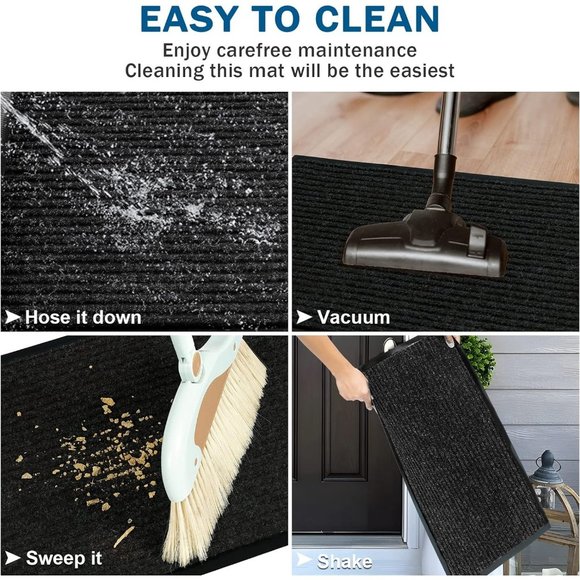 30'' x 17'' Black 2 Front Porch Non-Slip Dirt-Resistant Easy Clean Doormats - Picture 6 of 7